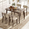 5-Piece Dining Table Set for 4 Farmhouse Wooden Table & 4 Chairs-Brown