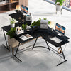 L-shaped Computer Desk Ergonomic Gaming Table Study Workstation W/ Power Outlet