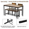6Pcs Dining Table & Chairs Set Kitchen Furniture With Storage Bench Space-Saving