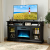 TV Stand with Electric Fireplace Media Entertainment Center Black