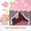 Large Kids Play House Children Indoor Outdoor Castle Fairy Tent with Light & Mat
