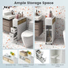 Movable Bathroom Storage Cabinet Narrow Toilet Paper Holder Side Cabinet White
