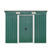 New 8 X 4 Garden Shed Metal Pent Roof Outdoor Tool Storage With Free Base Green
