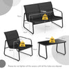 4 Pieces Patio Furniture Set Garden Outdoor Conversation Set w/Table
