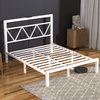 4ft6 Heavy Duty Metal Bed Frames with LED Light Headboard & Charging Socket Vjdm