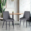 Set of 2 Faux Leather/Suede Dining Chairs Metal Legs Reception Restaurant Chair