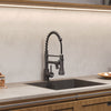 Modern Mono Pull Out Twin Kitchen Mixer Tap Dual Spout Spray Single Lever Grey