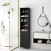 Bathroom Tall Cabinet Slim Freestanding Storage Organizer-Black