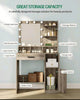 Dressing Table with Led Lights Large Mirror Drawer White Wood Eff Desk Ambient