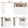 EXTENDABLE KITCHEN ISLAND DINING BAR TABLE WITH STORAGE CABINET FOR DINING ROOM
