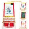 3 in 1 Kids Wooden Easel Chalkboard Whiteboard Paper Roll Drawing Writing