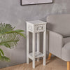 Nightstand Chic White Slim Bedside Tables Tall Hallway Narrow Telephone Table UK