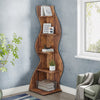 5-Tier Corner Shelf, Modern Wall Bookshelf Small Bookcase Storage Rack w/ Shape