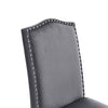 2/4 Dining Chairs High Back Velvet Hotel Kitchen Chair Wooden Leg Home Dark Grey