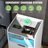 Nightstand White RGB Cabinet LED Modern Bedside Drawers Matte Table UK Socket
