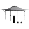 3 x 3(m) Pop Up Gazebo, Instant Shelter with Extend Dual Awning, Grey
