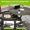 Round Lift Top Coffee Table with Hidden Storage, Modern Design for Living Room