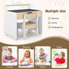 Kids Table and Chair Set w/ Storage and Paper Roll Holder-White