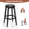 76CM Retro Kitchen Stools 360° Swivel Bar Stool Set of 2 Vintage Pub Stool Black