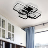 Modern LED Ceiling Light Black Frame Square Shape Chandelier Dining Room