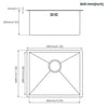 LARGE SUPER DEEP SINGLE BOWL SQUARE STAINLESS STEEL KITCHEN SINK UNDERMOUNT