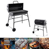57cm Charcoal Grill BBQ with Thermometer, Stand Wheels& Cooker with Porcelain