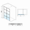 Wet Room Shower Enclosure Screen Walk In Black Grid 8mm Glass Panel 800x1850mm