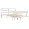 Bed Frame with Headboard White 160x200 Solid Wood Pine K7W5
