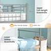 198x98CM Metal Bunk Beds Single over Single Loft Bed Frame w/Ladder & Guardrails