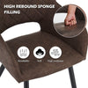 Brown Dining Chairs Set of 2 Faux Leather Diamond Seat with Hole Modern Chair