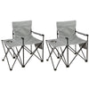 Set of 2 Camping Chair with Side Table Portable Outdoor Chair Set Grey