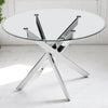 100cm Round Glass 4 Seater Dining Table and Chairs for Kitchen & Dining Room