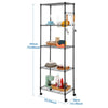 5 Tier Metal Storage Rack/Shelving on Wheel Wire Shelf Kitchen/Office Unit New