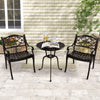 2 Pcs Cast Aluminum Patio Dining Chairs Set Heavy Duty Metal Bistro Chairs