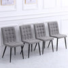 4X Dining Chairs Armless Chair Fabric Kitchen Dining Room Restaurant Office Seat