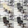Faux Leather Swivel Recliner Chair Wooden Base w/Foot Stool Armchair Home Office