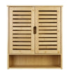 UK Large Bamboo Bathroom Cabinet Wall Mounted Kitchen Cabinet Cupboard Organizer