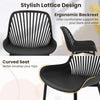 COSTWAY Dining Chair Set of 4 Modern Plastic Kitchen Chairs with Metal Legs