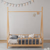 Kids Single Floor Beds Pine Wood House Bed Frame Toddler Children Bedstead Cabin