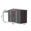 Metal Garden Shed Sheds 4 X 8 Apex Roof Outdoor Storage Tool House+Extra Storage