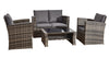 4 Piece Mix Grey Rattan Garden Sofa Set Outdoor Furniture Table Chairs & Cushion