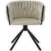 Dining Chair Velvet Padded Seat 360° Swivel Armchairs with Backrest & Metal Legs
