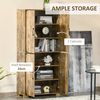 Rustic Storage Cupboard Industrial Style Shelving Unit Tall Room Side Cabinet
