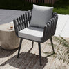 Garden Chair Outdoor Armchair Aluminium Frame Rope String Thick Cushions