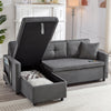 Sofa Bed Pull Out 2 In 1 Sectional Sleeper Couch With Storage, Cup Holder, Grau