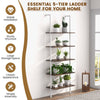 5-Tier Ladder Shelf Bookshelf Wall Mounted Storage Organizer Plant Display Rack