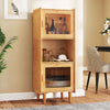 Small Corner Sideboard Storage Organizer Bamboo Cabinet-Natural