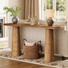 63-Inch Solid Wood Console Table Farmhouse Entryway Table Rectangular Sofa Table