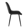 2pcs Black Velvet Dining Chairs Set Padded Seat Back Restaurant Chair