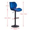 2x Blue Velvet Breakfast Bar Stools Swivel Gas Lift Chairs Kitchen Pub Chair